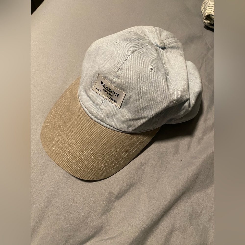Reason Baby Blue Denim and Gray Baseball Cap